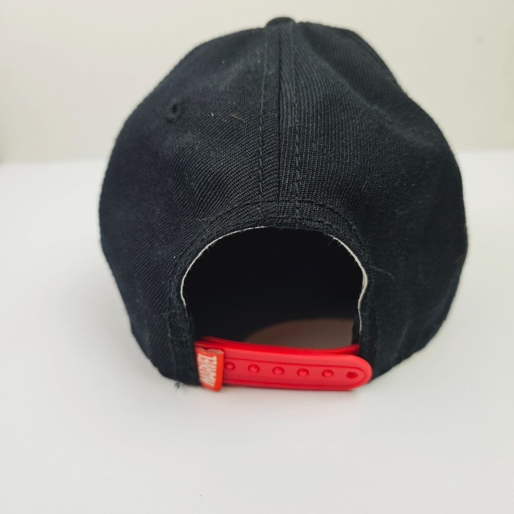 2 Marvel Comics Deadpool Logo Mens Black Hat Cap Comic Print Visor Snapback - Picture 9 of 11